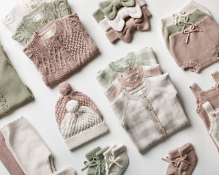 Baby knitwear flatlay