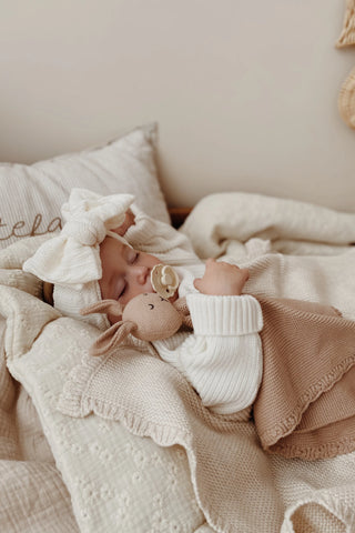 Organic Cotton Baby Blanket & Bunny Bundle - Rosewood