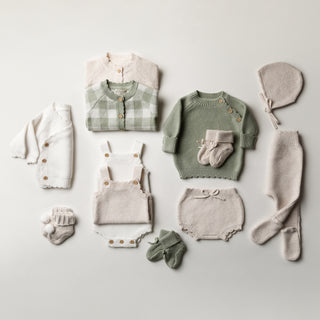 Baby knitwear flatlay