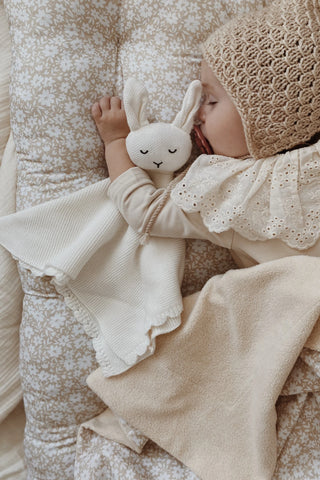 Organic Cotton Baby Blanket & Bunny Bundle - Milk