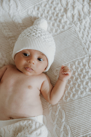 Baby boy cable knit hat sales
