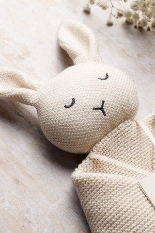 Organic Cotton Baby Blanket & Bunny Bundle - Oat