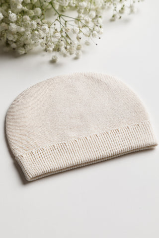 Organic Cotton Fine Knit Newborn Hat - Oat