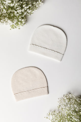 Organic Cotton Fine Knit Newborn Hat - Milk