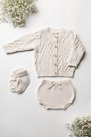 Knitted Beige Baby Outfit