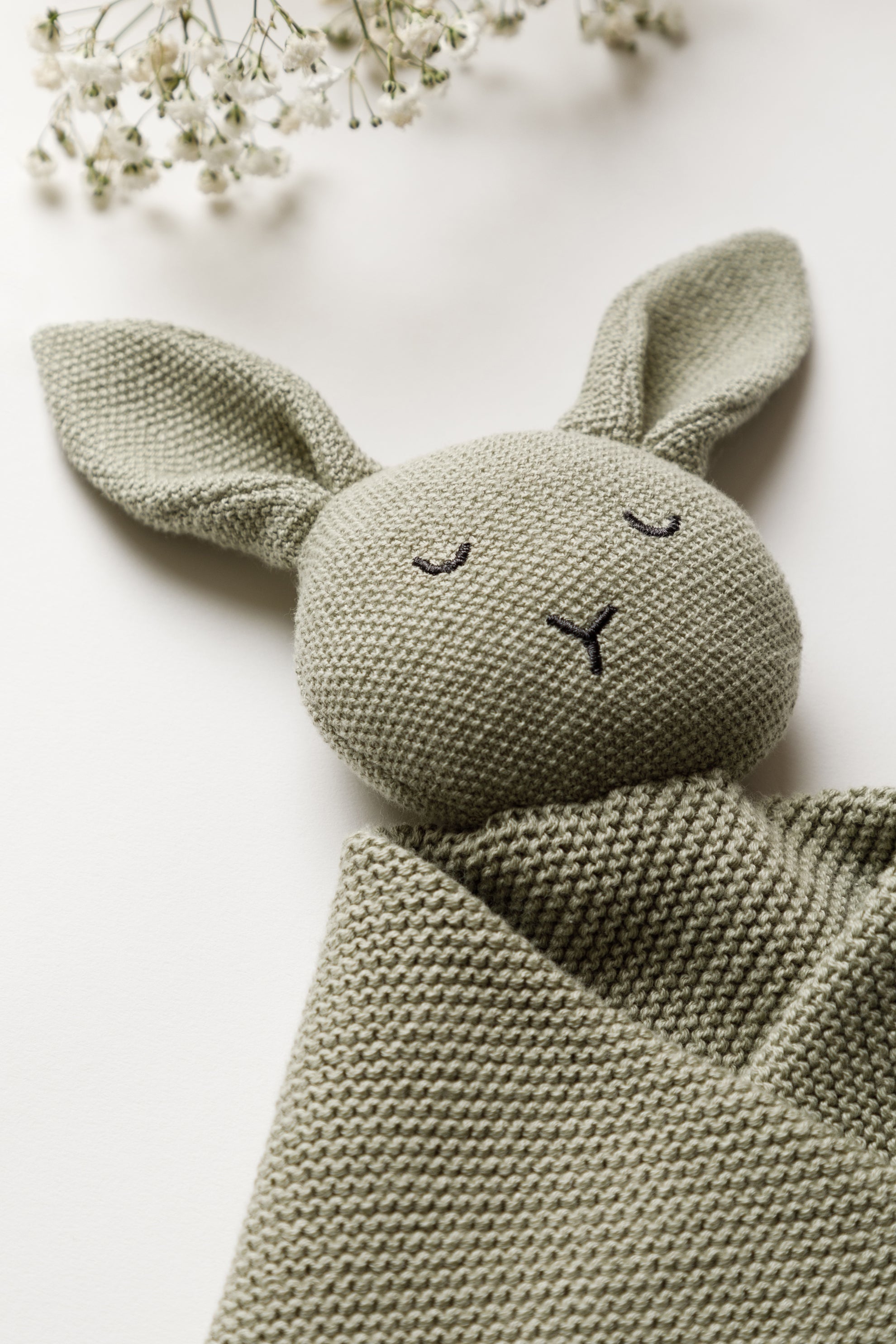 Baby Comforter Grey Bunny Comforter Isla And Fraser Sage Green