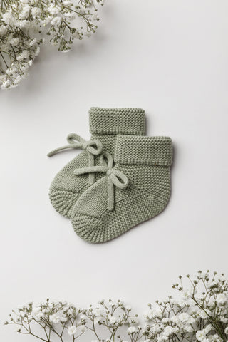Sage Organic Knitted Baby Booties