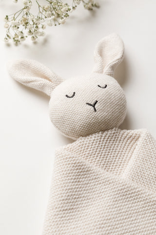 Isla Bunny Baby Comforter Close Up of Embroidery Detail