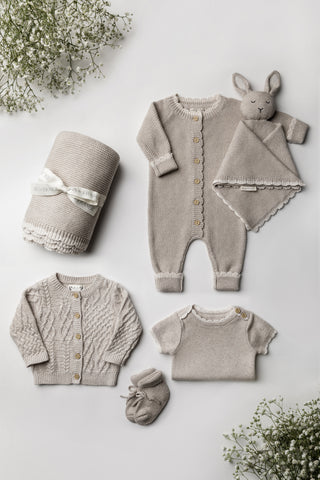 Knitted neutral baby gift set