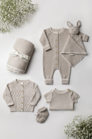 Knitted neutral baby gift set
