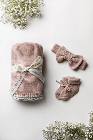 Pink Knitted Baby Gift Set