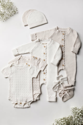 Neutral Knitted Baby Outfit Twin Pack Gift Set