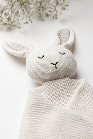 Knitted cream bunny