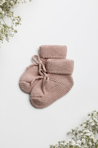 Knitted Pink Baby Bow Booties
