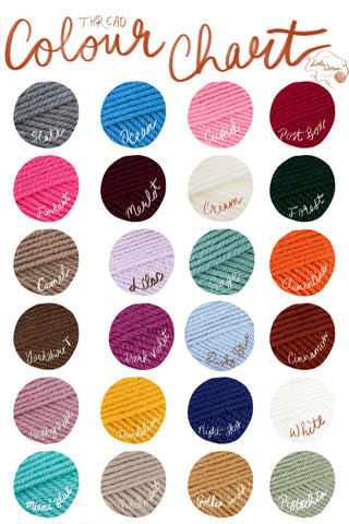 Thread Colour Chart The Little Worne Store