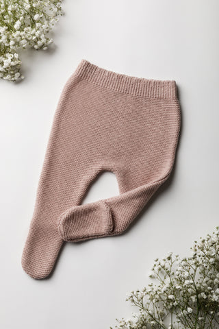 knitted pink baby trousers 