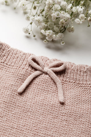 Organic Cotton Scallop Knit Baby Bloomers - Rose