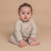 Organic Cotton Moss Stitch Baby Romper - Grey