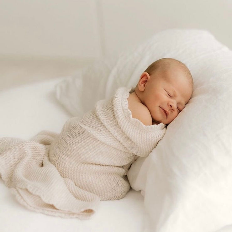 Organic Cotton Newborn Booties & Blanket Bundle - Oat