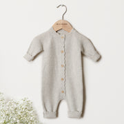 Organic Cotton Moss Stitch Baby Romper - Grey