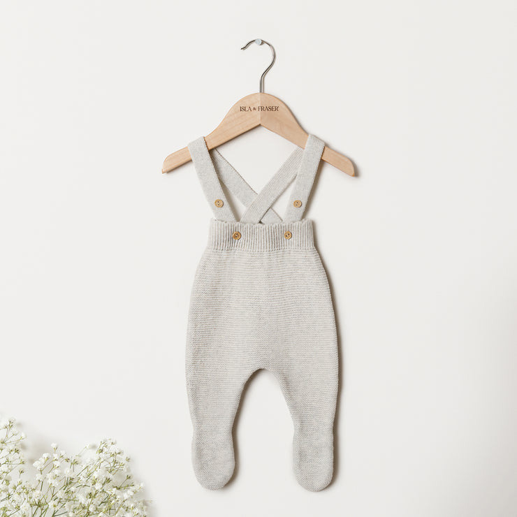 Organic Cotton Baby Dungarees - Grey